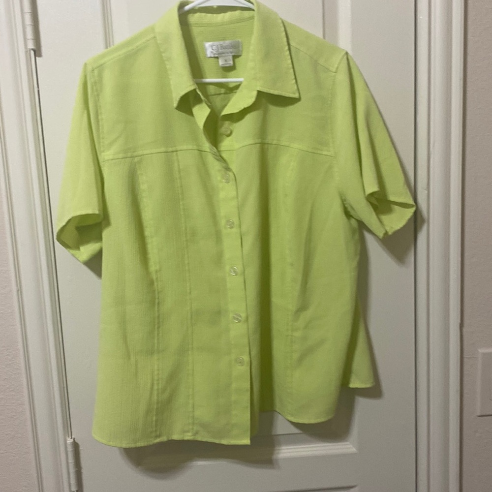 Yellow Green button up blouse
